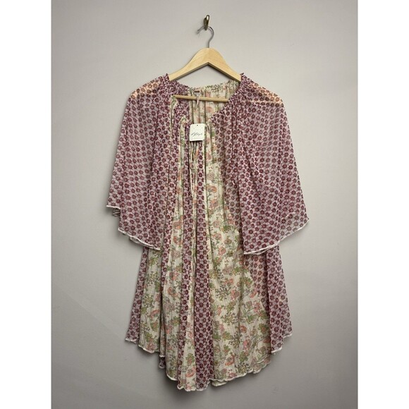 Free People Because I Love You Tunic Top Womens Size Small Sheer Oversized Boho - Picture 2 of 6